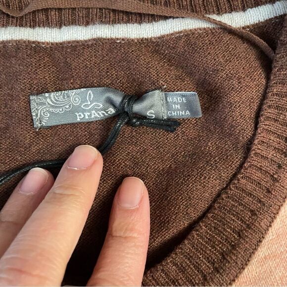 PRANA ANKA SWEATER DRESS bold stripe knit, merino wool cotton‎ blend size small - Picture 8 of 9